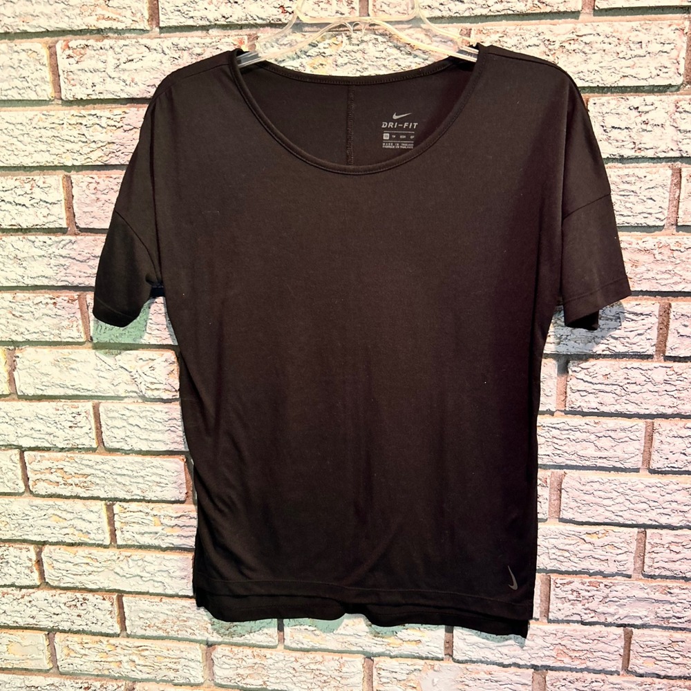 Nike Dri-FIT Womens XS Black Short Sleeve Training T-Shirt Activewear Top